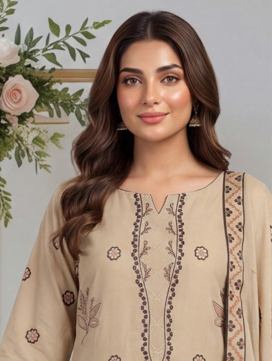 3 Piece - Embroidered Lawn Suit