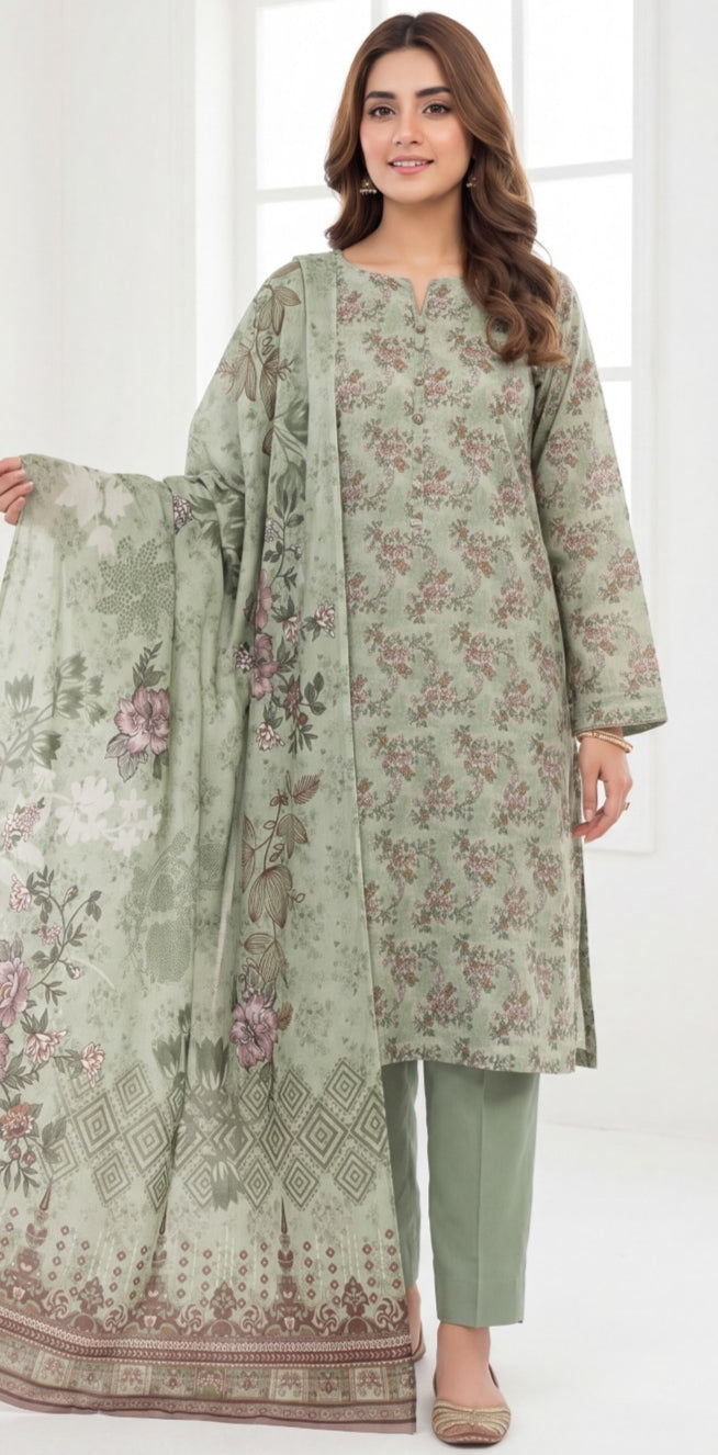 3 Piece - Printed Lawn Suit