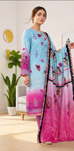 3 Piece - Printed Lawn Suit