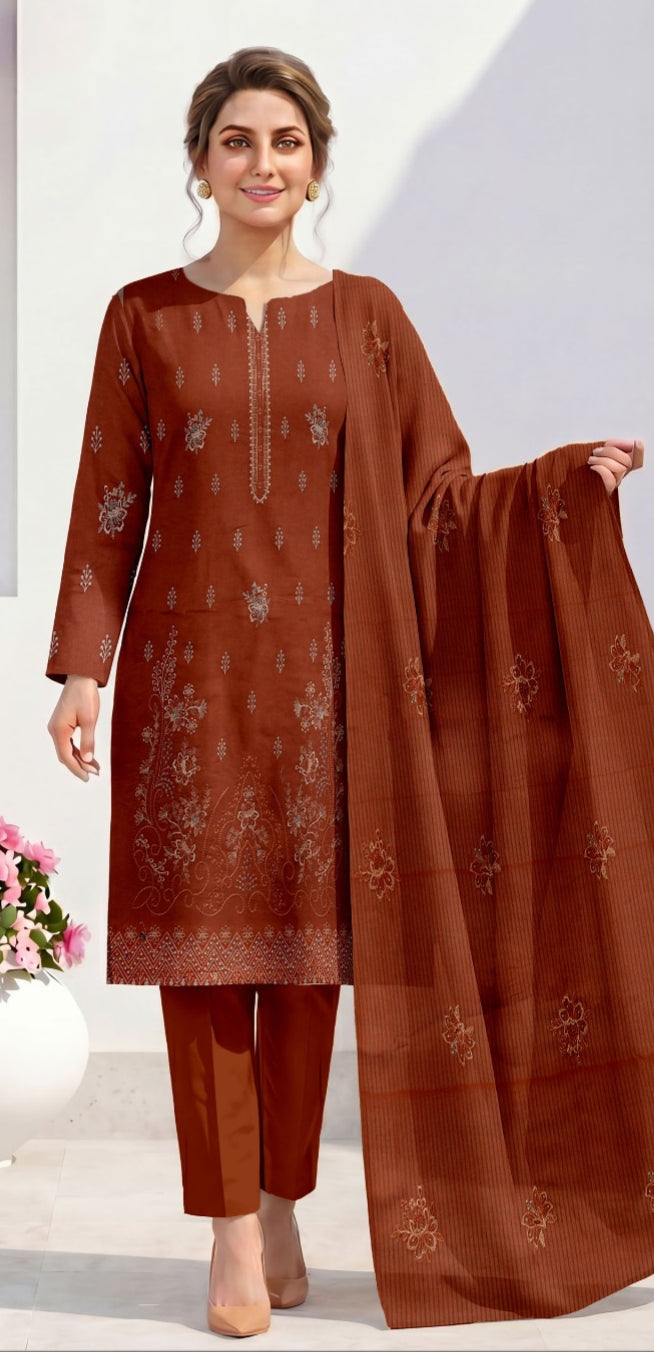 3 Piece - Embroidered Lawn Suit
