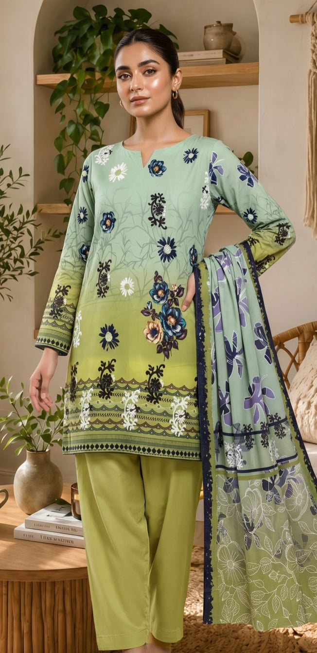 3 Piece - Printed Lawn Suit
