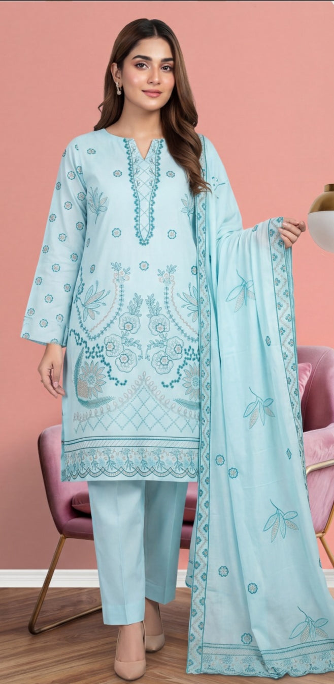 3 Piece - Embroidered Lawn Suit