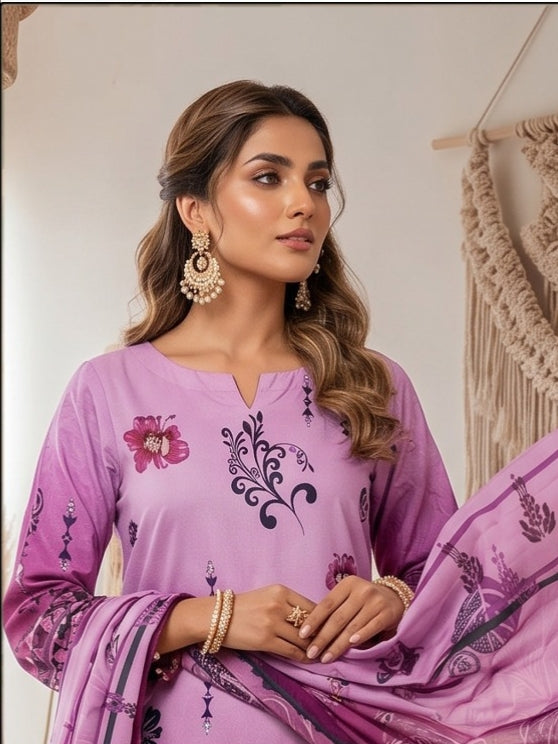 3 Piece - Printed Lawn Suit