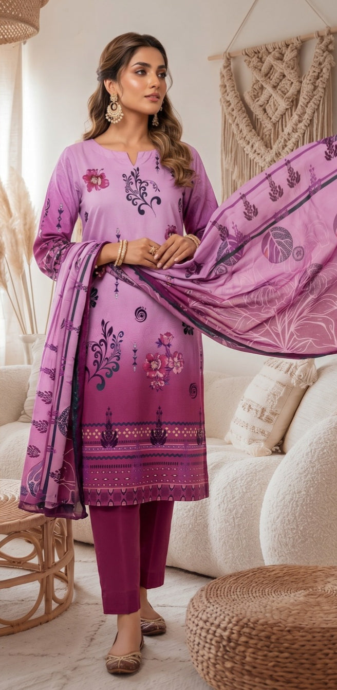 3 Piece - Printed Lawn Suit