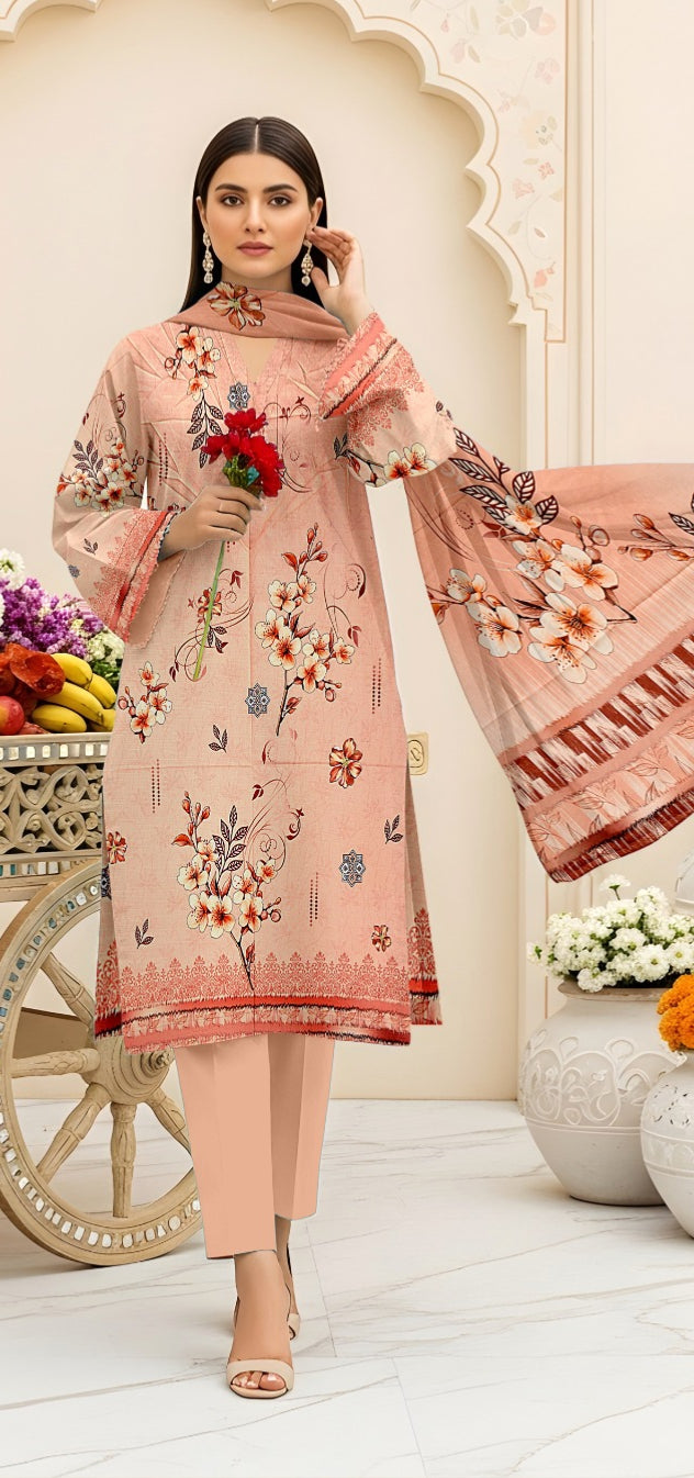 3 Piece - Printed Lawn Suit