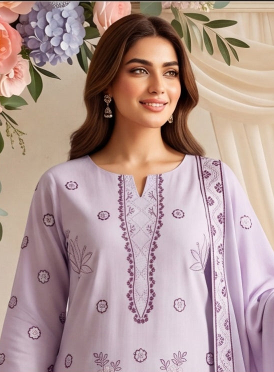 3 Piece - Embroidered Lawn Suit