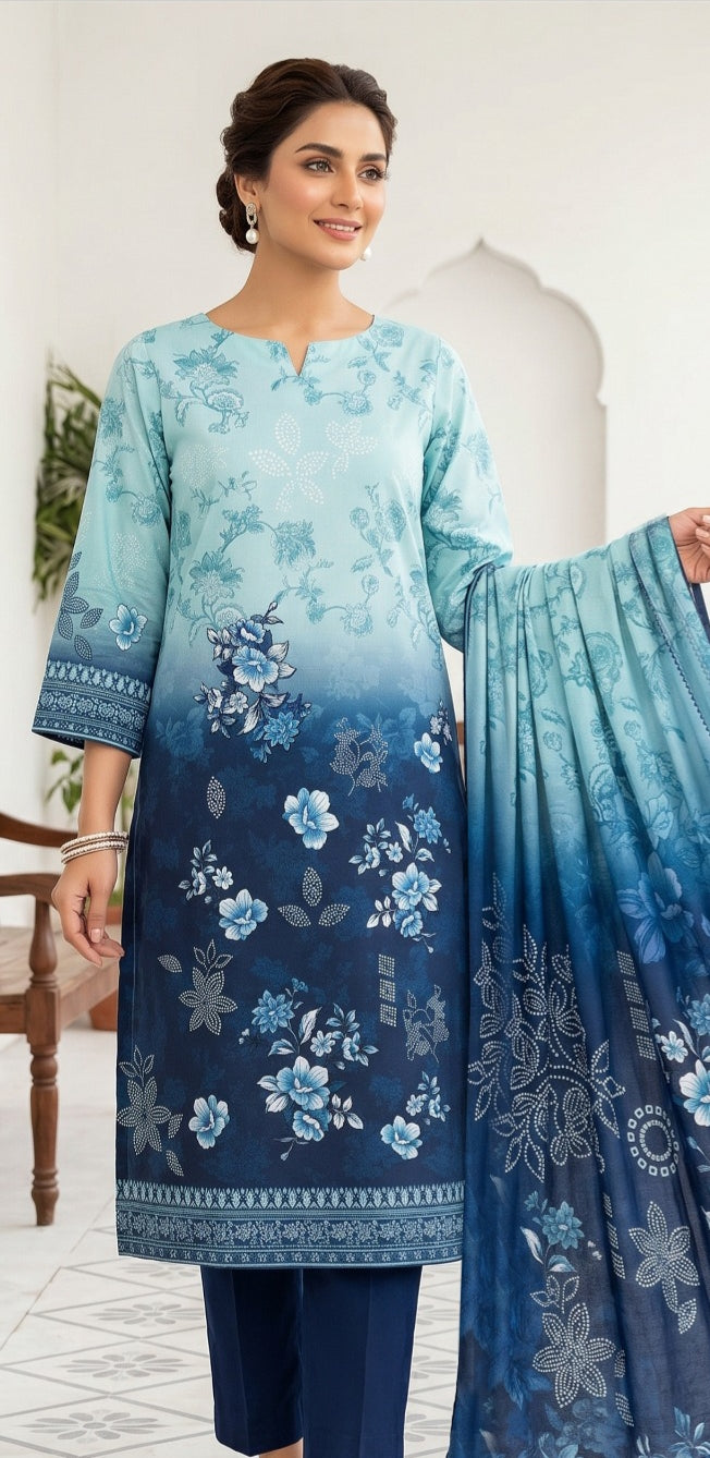 3 Piece - Printed Lawn Suit