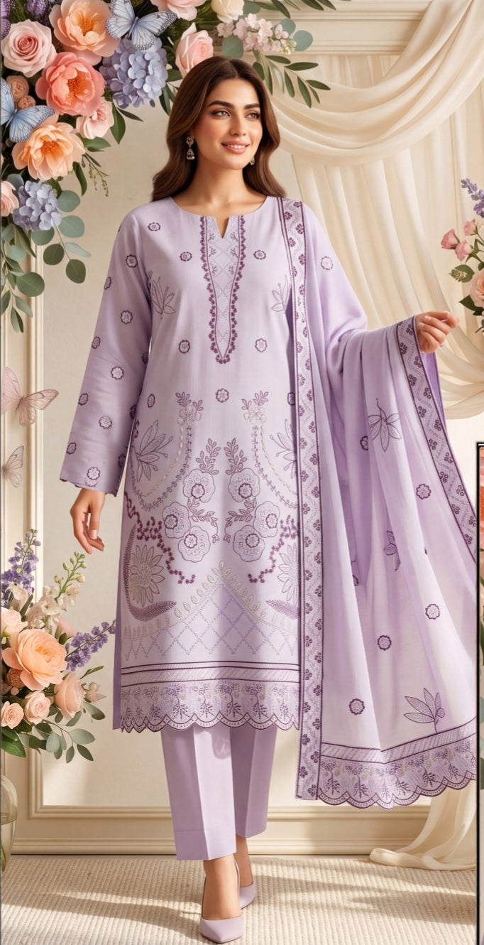 3 Piece - Embroidered Lawn Suit