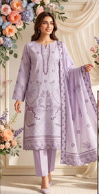 3 Piece - Embroidered Lawn Suit