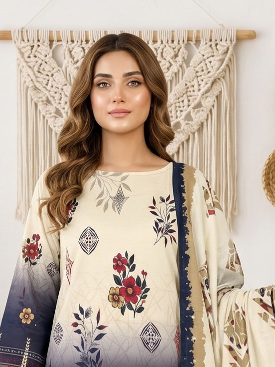3 Piece - Printed Lawn Suit