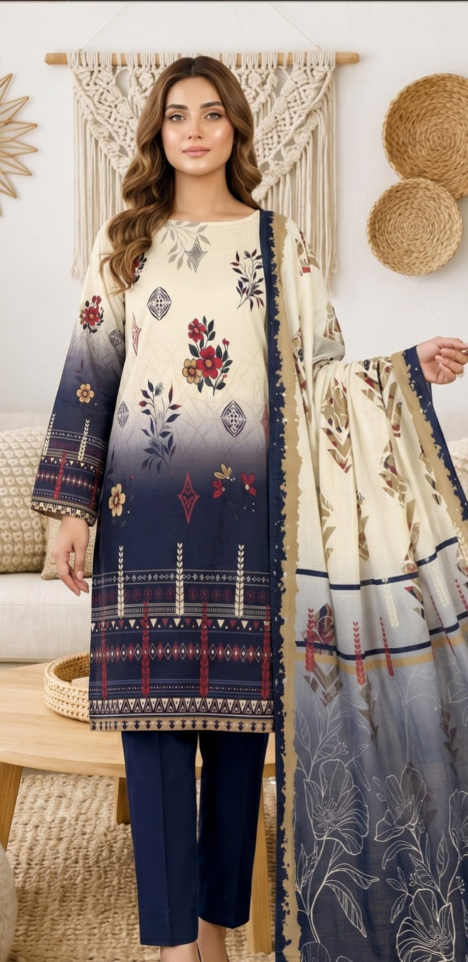 3 Piece - Printed Lawn Suit