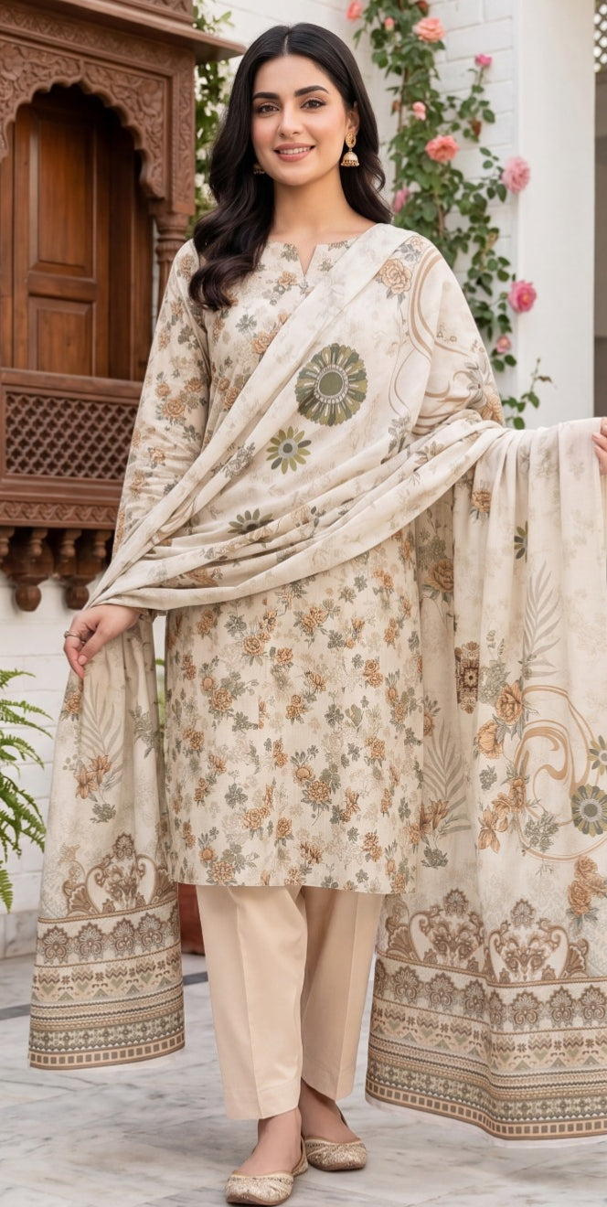 3 Piece - Printed Lawn Suit