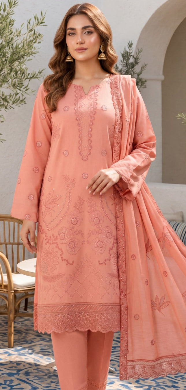 3 Piece - Embroidered Lawn Suit