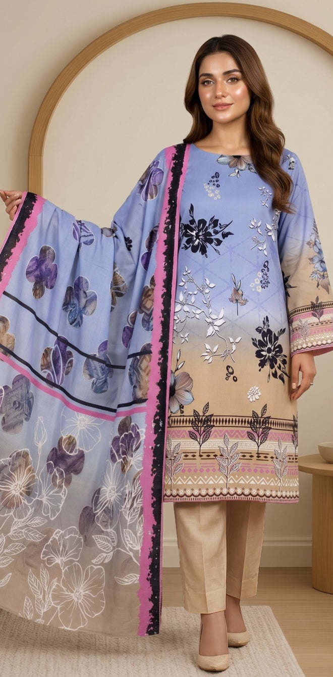 3 Piece - Printed Lawn Suit
