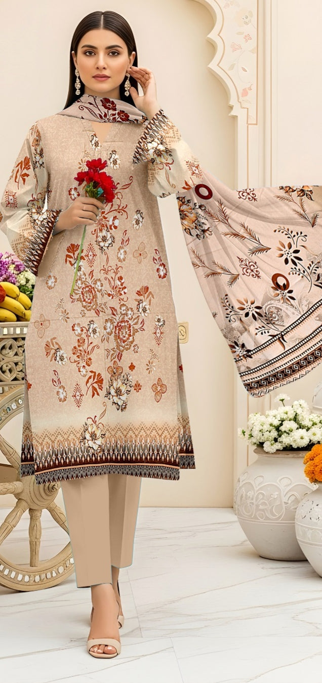 3 Piece - Printed Lawn Suit