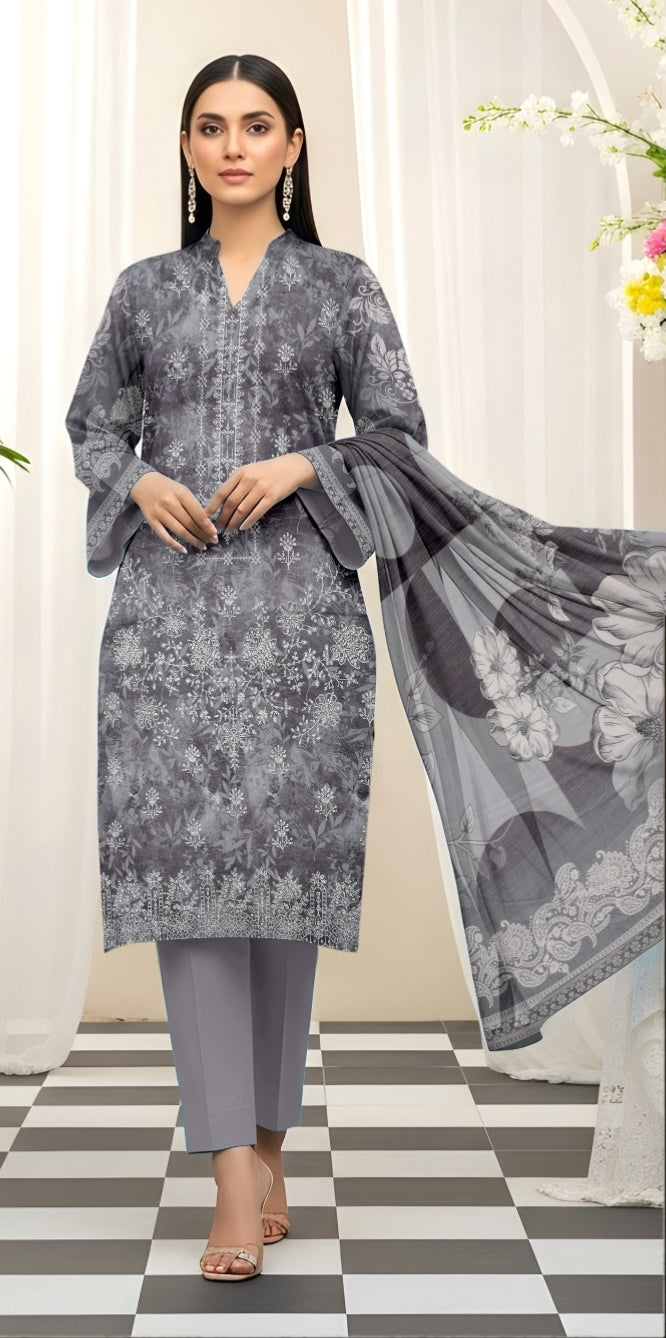 3 Piece - Printed Lawn Suit