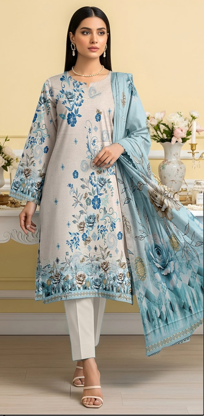 3 Piece - Printed Lawn Suit
